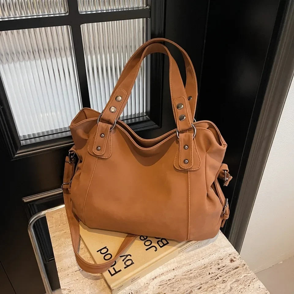Large Capacity Soft Leather Tote Bag for Women