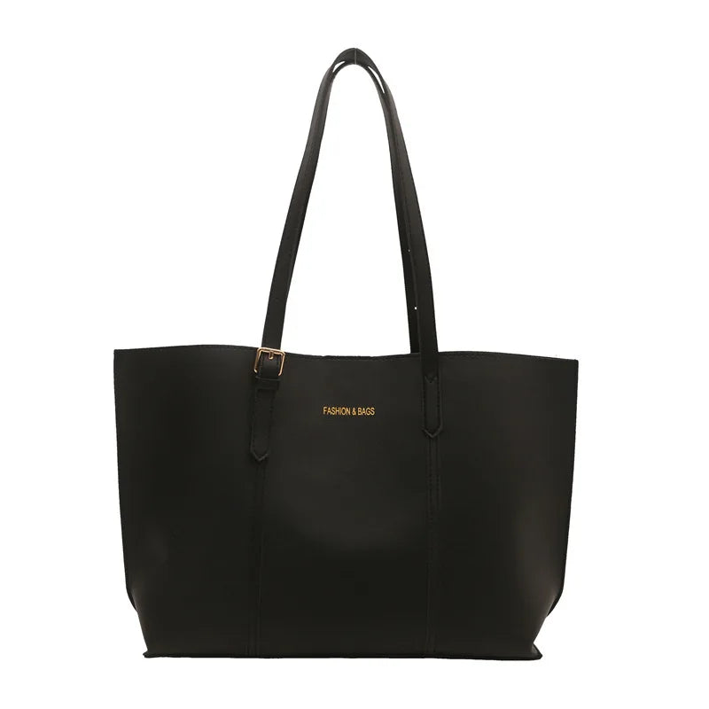 Leather Tote Bag – Large Capacity Women's Work Shoulder Bag