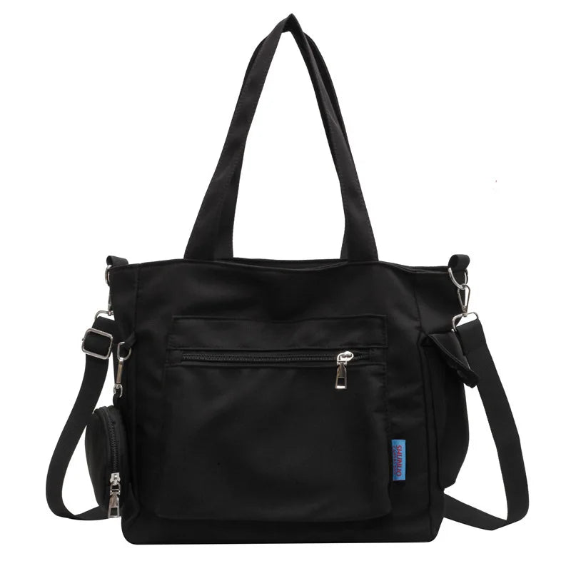 Multi-Pocket Large Capacity Tote Bag Casual Shoulder Bag Detachable Coin Purse Work Commuter