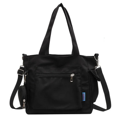 Multi-Pocket Large Capacity Tote Bag Casual Shoulder Bag Detachable Coin Purse Work Commuter