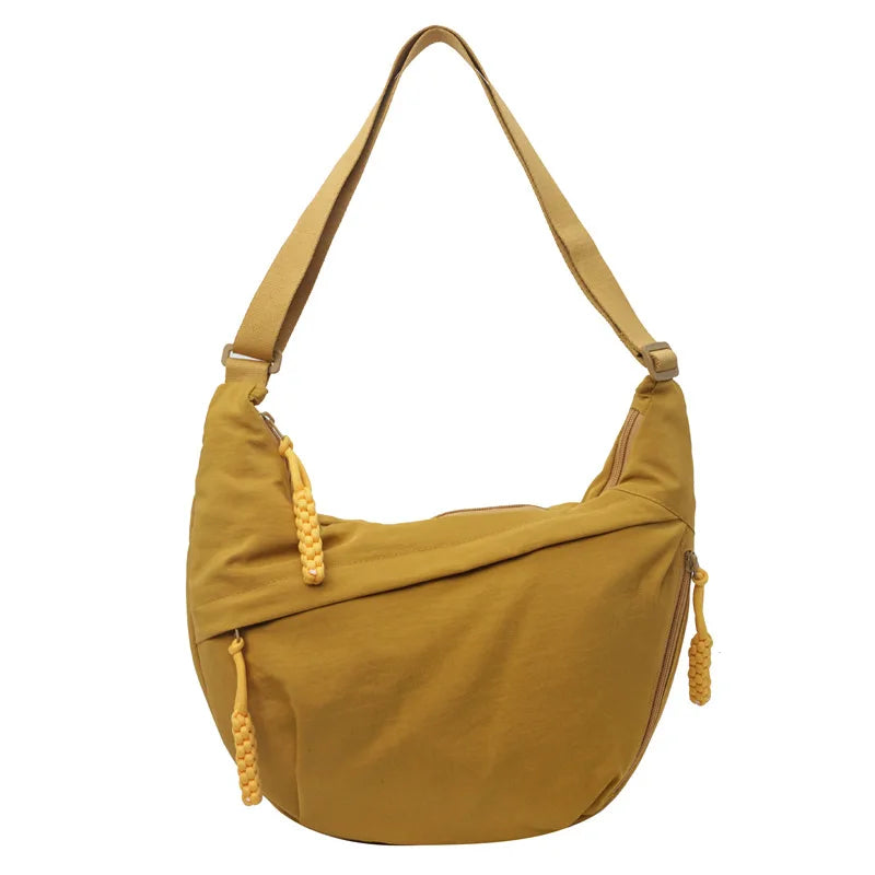 Nylon Crescent Crossbody Bag for Women – Lightweight & Large Capacity
