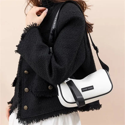 Women's Pillow Crossbody Bag – Soft Leather Shoulder Bag with Wide Strap