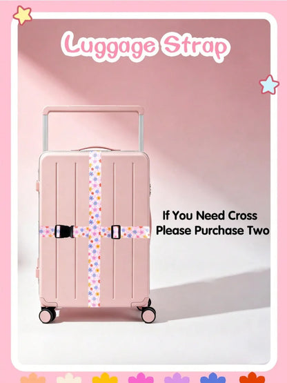 Cute Print Travel Luggage Belt Buckle Adjustable Luggage Strap Suitcase - Soft