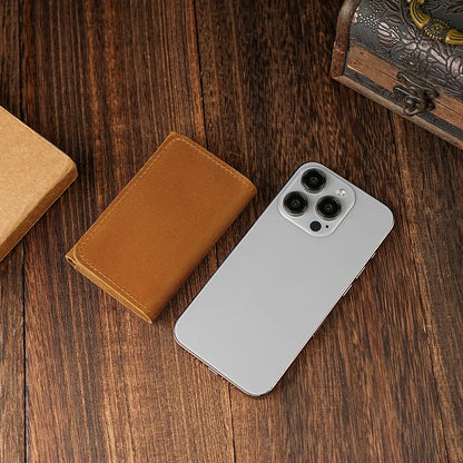 Genuine Leather Card Case Men S Women Business Cards Crazy Horse Leather Credit Card Holder