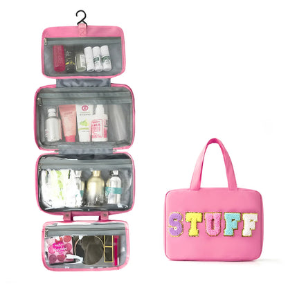 Four-Fold Dry-Wet Separation Toiletry Bag Hanging One-Piece Storage Large-Capacity Hook Portable