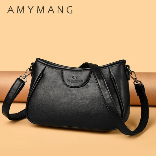 Retro Leather Crossbody Bag for Women – Elegant Shoulder Purse