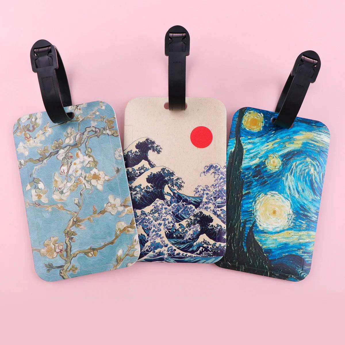 Oil Painting Plastics Baggage Tag Artistic Suitcase Backpack Anti-Lost Listing Id Card Holder