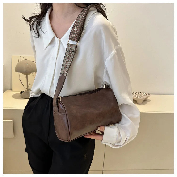 Homefish Vintage Leather Boston Women Small Handbag Purse Designer Crossbody Bag Female Casual