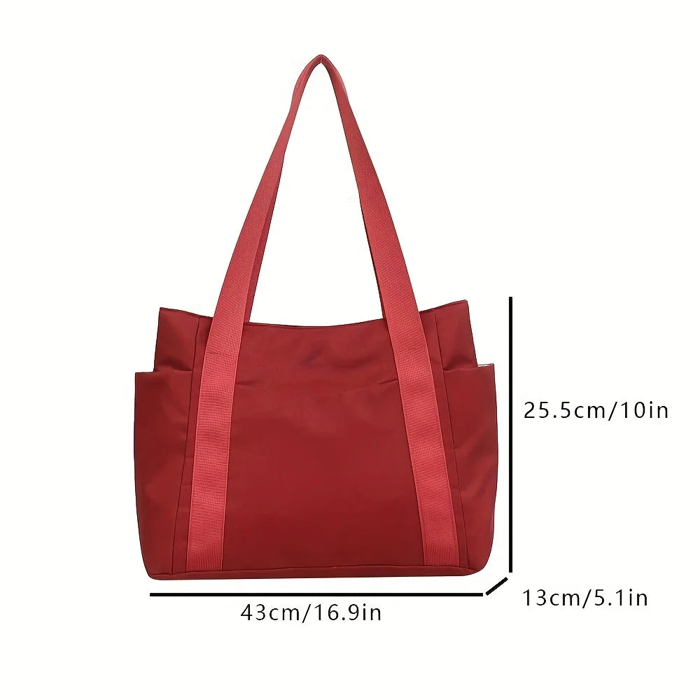 Chic Large Capacity Tote Bag Women Lightweight Durable Oxford Fabric Handbag Shoulder Bag