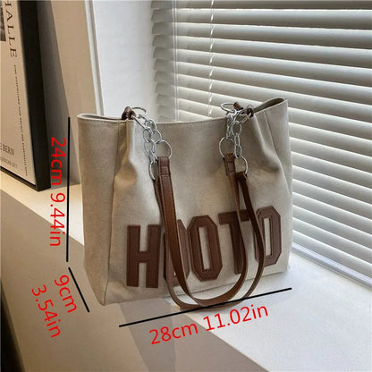 Large Capacity Tote Bag for Women – Vintage Nubuck Shoulder Handbag