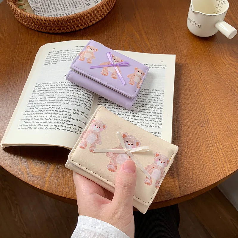 Cartoon Cute Three-Fold Multi-Functional Student Loose Change Card Holder Wallet