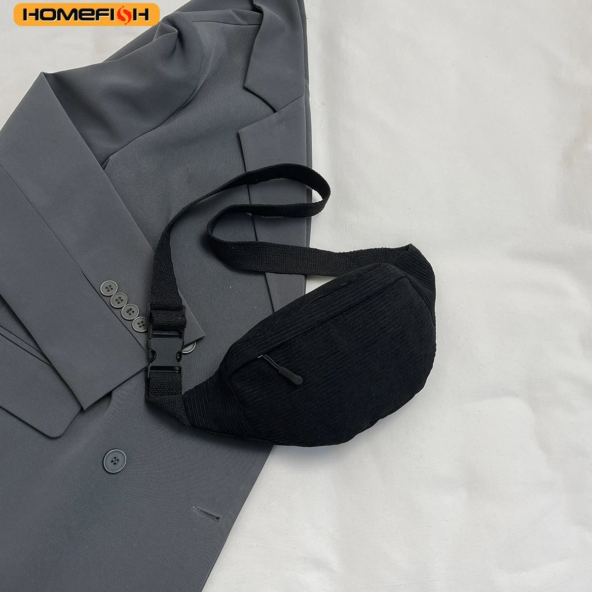 Homefish Casual Corduroy Belt Bags Women Fanny Pack Female Banana Waist Bag Hip Purse Shoulder
