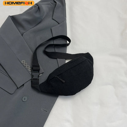 Homefish Casual Corduroy Belt Bags Women Fanny Pack Female Banana Waist Bag Hip Purse Shoulder