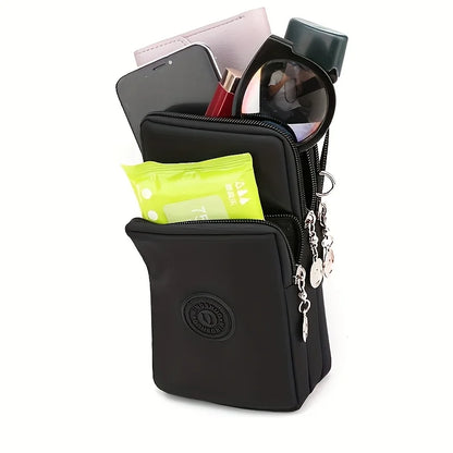 Crossbody Phone Bag – Multi-Zipper Armband Purse for Everyday Use