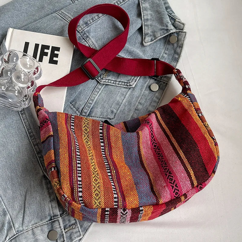 Boho Crossbody Bag – Ethnic Tribal Pattern Hobo Shoulder Purse