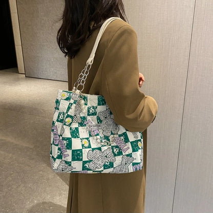 Cartoon Bear Tote Bag – Large Capacity Shoulder Handbag for Women