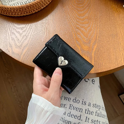 Cracked Leather Zipper Large-Capacity Ladies Wallet