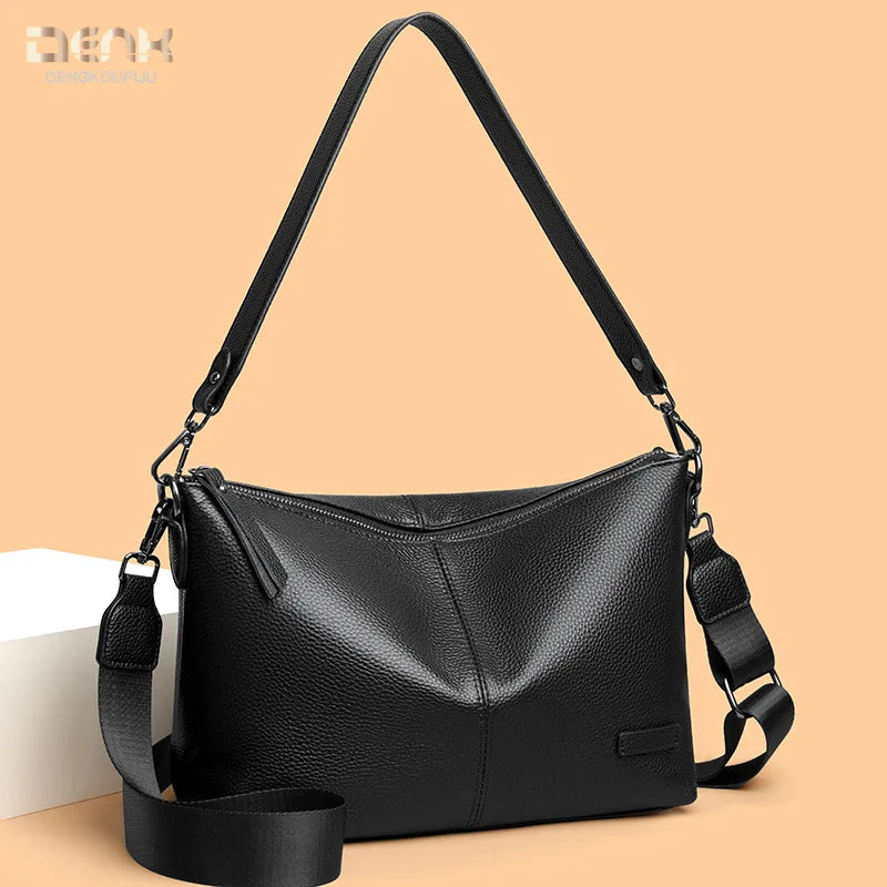 Real Leather Women S Large Capacity Shoulder Crossbody Bag Mobile Phone Storage Commuting Premium