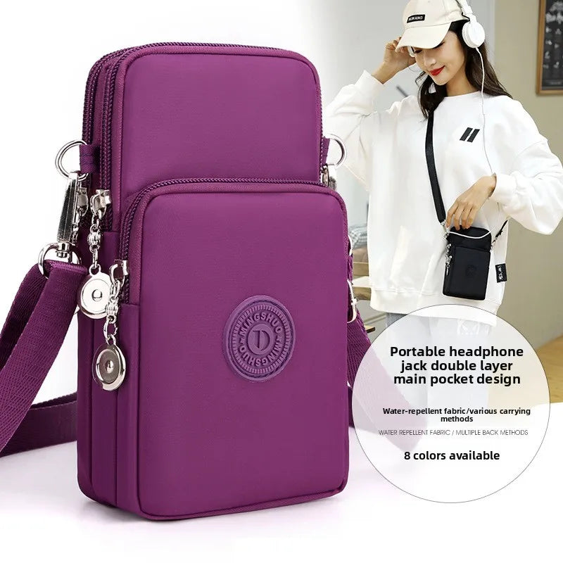 Crossbody Phone Bag with Headphone Hole & Adjustable Strap