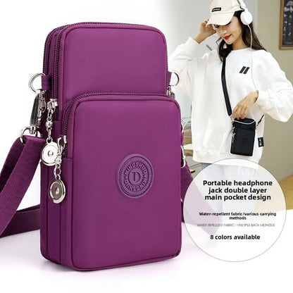 Crossbody Phone Bag with Headphone Hole & Adjustable Strap