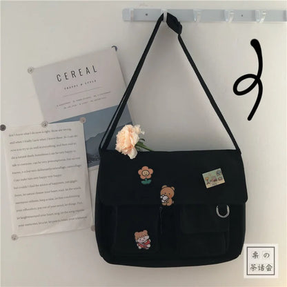 Cute Canvas Tote Bag for Teen Girls – Large School Bag
