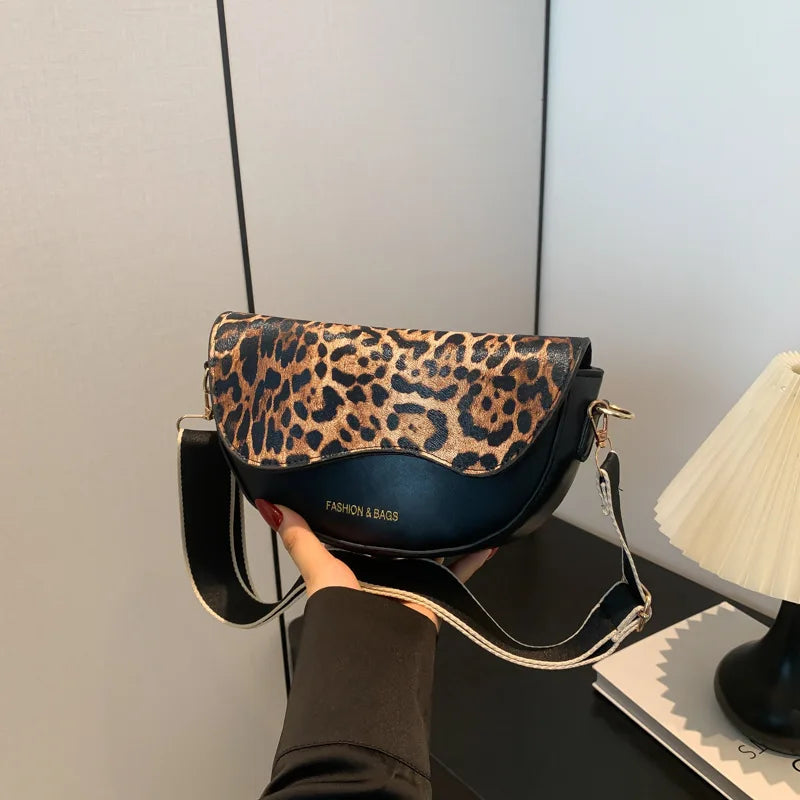 Faux Leather Saddle Bag – Retro Crossbody Shoulder Bag