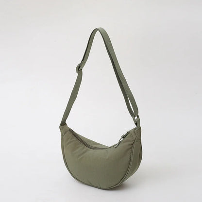 Nylon Crescent Crossbody Bag – Lightweight Women's Shoulder Bag