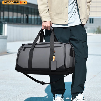 Homefish Large Capacity Travel Duffel Bag - Durable Oxford Cloth Spacious Stylish Overnight Sports