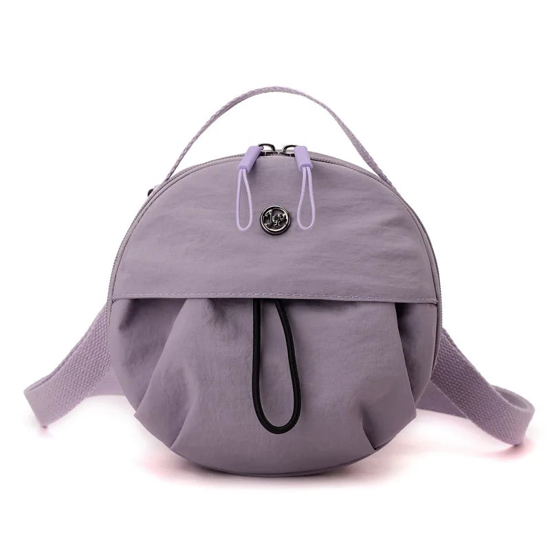 Waterproof Round Crossbody Bag – Lightweight Nylon Shoulder Purse