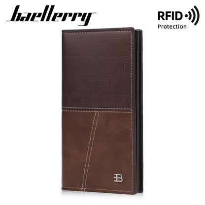 Light Thin Spliced Large-Capacity Wallet Men S Long Retro Business Multi-Slot Soft Wallet - Soft