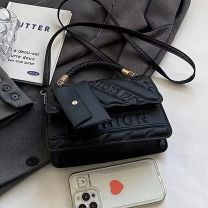 Quilted Shoulder Bag with Mini Coin Pouch – Women's Handbag