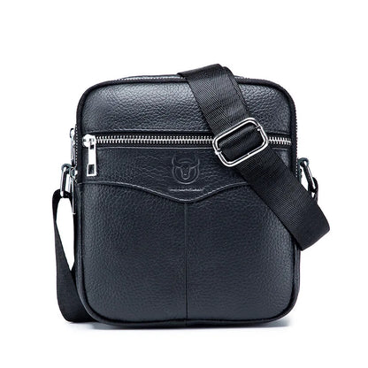 Men S Leather One Shoulder Sling Head Layer Business Leisure Vertical Student Mini Cashier Diagonal