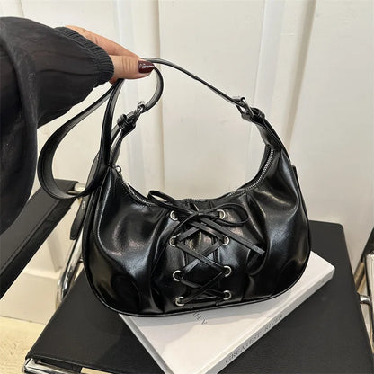 Chic Tied Bow Tie Crescent Design Tote Shoulder Crossbody Bags