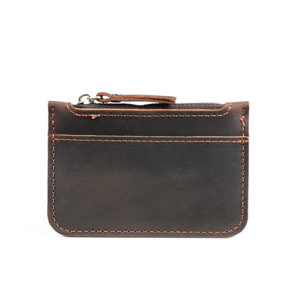 Light Thin Card Case Leather Coin Purse Short Portable Coin Cash Bag