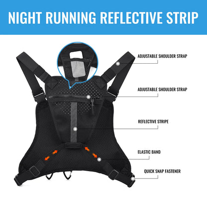 Outdoor Sports Chest Bag Oxford Fabric Cycling Breathable Vest Waistcoat Tactical Back Chest Bag