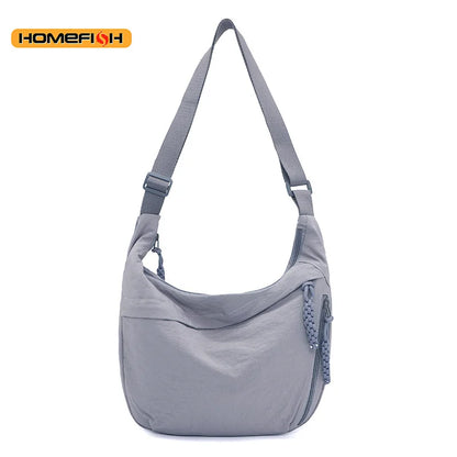 Homefish Crossbody Bags Korean Simplified Shoulder Bag Large Capacity Sports Hobos Solid Color