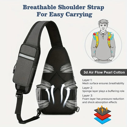 Waterproof Sling Bag for Men & Women – Large Capacity Chest Crossbody Pack
