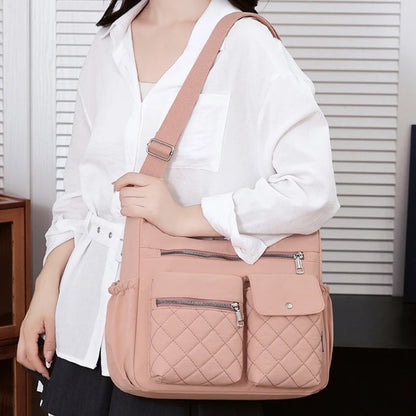 Quilted Shoulder Bag for Women – Multi-Pocket Crossbody Tote Purse