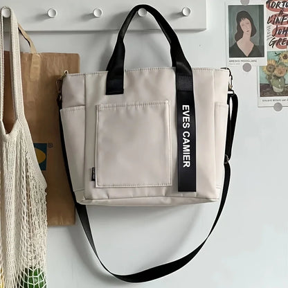 Canvas Tote Bag with Shoulder Strap – Women's Messenger Handbag