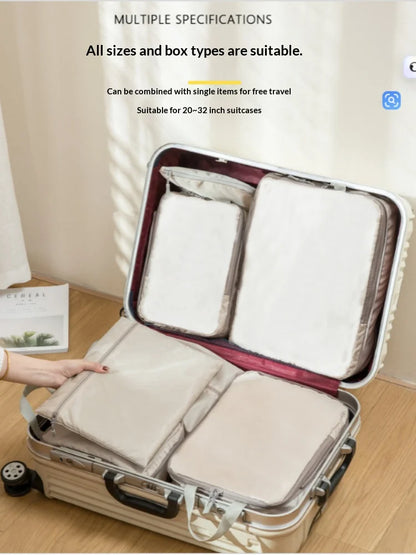 Homefish 6 Pcs Set Packing Cubes Compressible Travel Storage Bags Waterproof Portable Suitcase