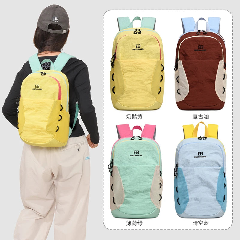 Autumn Patchwork Color Lightweight Foldable Waterproof Backpack Travel Outdoor Hiking Mini Sports