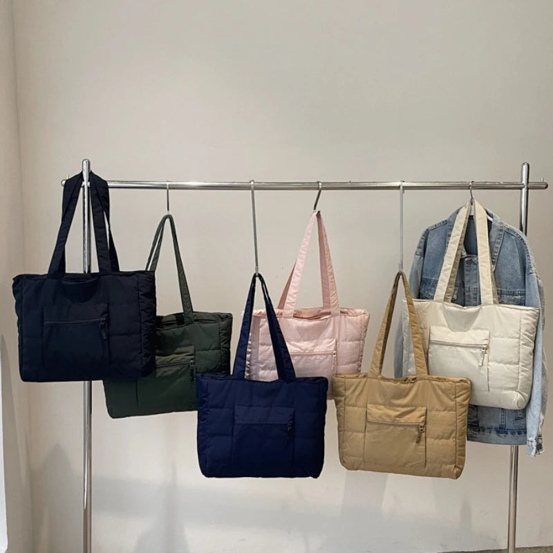 Large Capacity Fabric Tote Bag Lightweight Trendy Shoulder Purses Lady Shopper Shopping Underarm Y2k