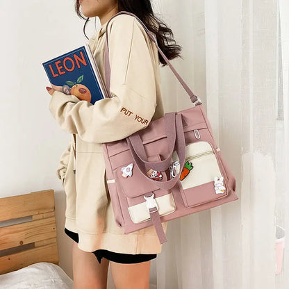 Designer School Handbag Messeng Bag Youth Teen Girls Tote Shoulder Large Capacity Nylon Women