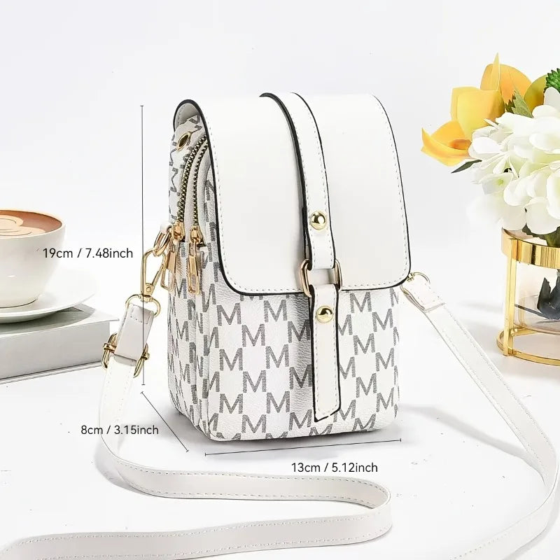 Monogram Mini Crossbody Bag – Flap Purse with Gold Hardware