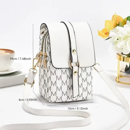 Monogram Mini Crossbody Bag – Flap Purse with Gold Hardware