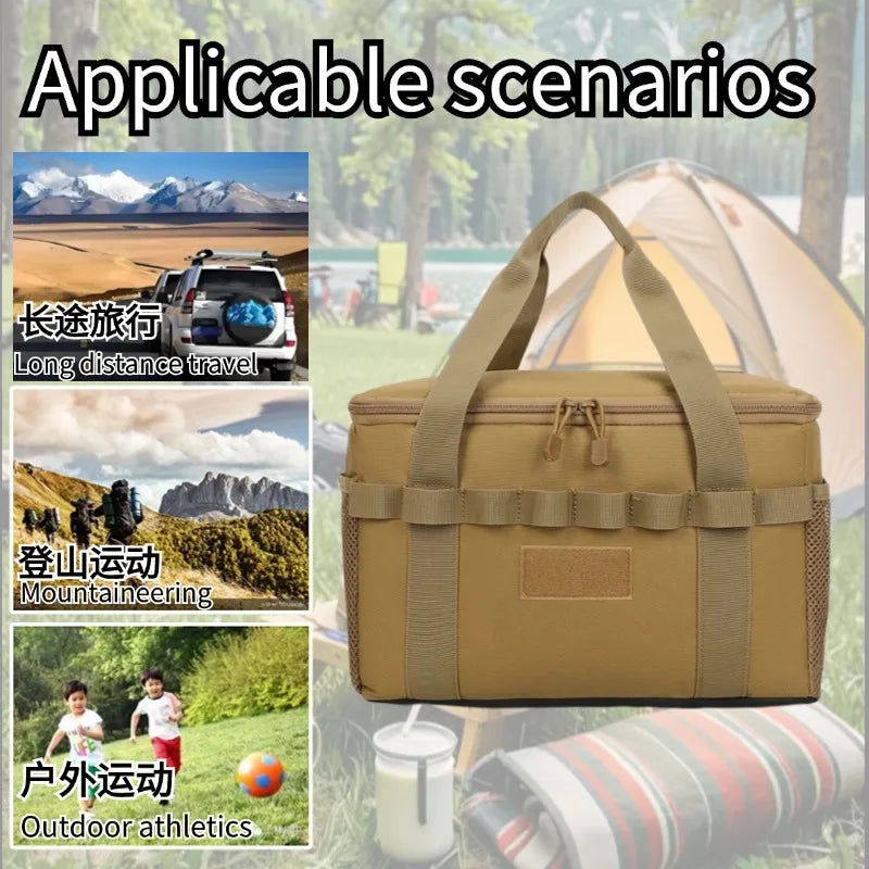 Outdoor Camping Hand-Held Storage Bag Large-Capacity Camouflage Tear-Resistant Oxford Fabric