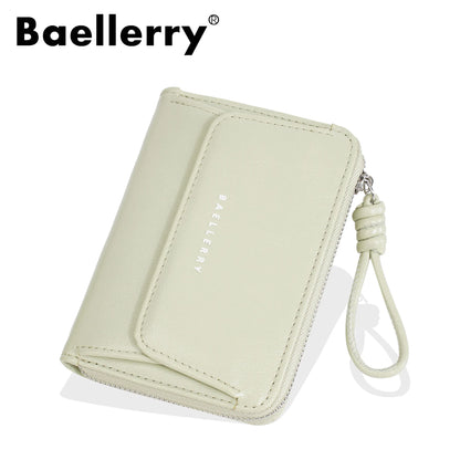 Japanese-Style Coin Pocket Card Holder Oil-Wax Leather Hand-Held Ladies Wallet
