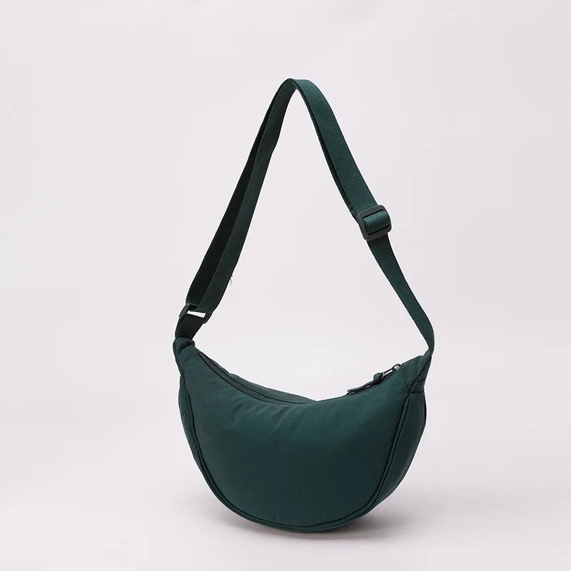 Nylon Crescent Crossbody Bag – Lightweight Women's Shoulder Bag