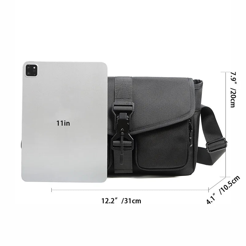 Nylon Fabric Waterproof Crossbody Bag Men S Magnetic Buckle Single-Shoulder Bag Large-Capacity