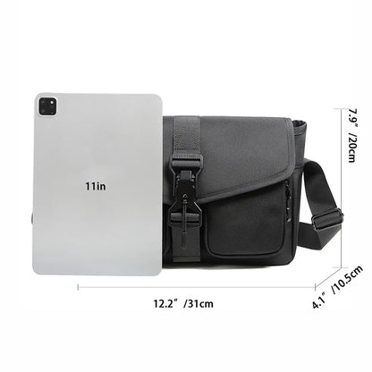 Nylon Fabric Waterproof Crossbody Bag Men S Magnetic Buckle Single-Shoulder Bag Large-Capacity